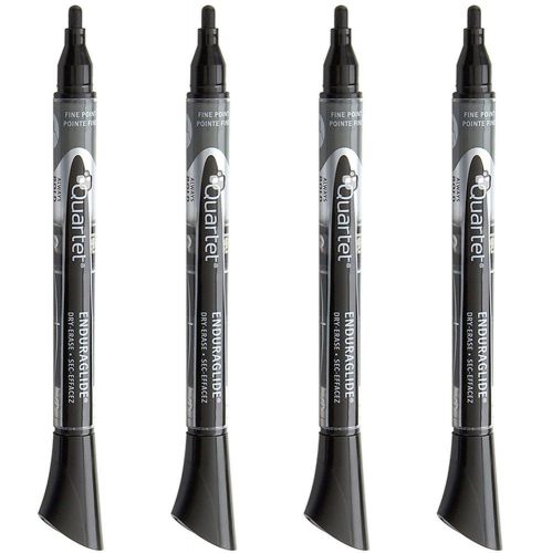 Quartet dry erase markers enduraglide fine tip bold color black 4 pack (5001-... for sale