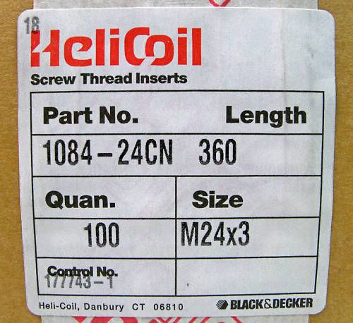 Heli-Coil 1084-24CN360 (108424CN360); Pkg 5; FREE Same Day Expedited Shipping