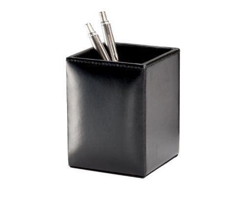 Dacasso Black Bonded Leather Pencil Cup