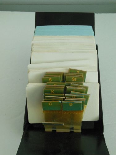 rolodex style Bates B File Model SB24-500 with some cards and tilting stand