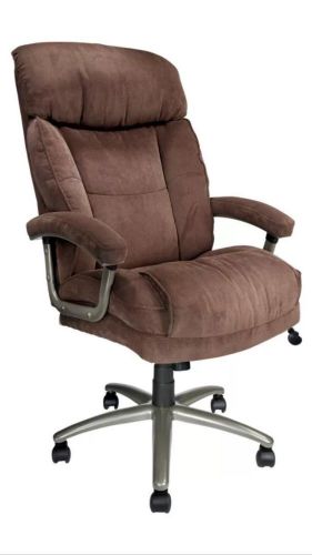 Realspace BTEC 820 Big &amp; Tall Executive Fabric High-Back Chair, Brown