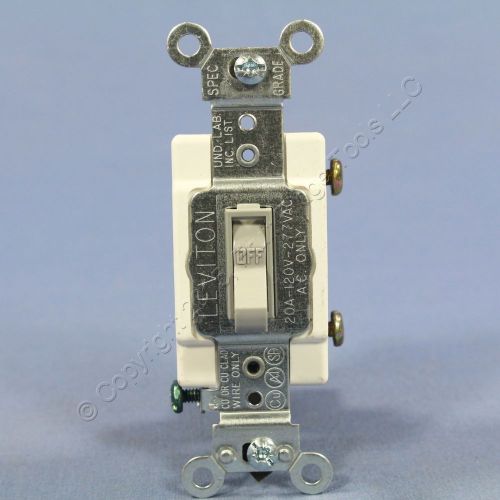 Leviton gray commercial framed toggle light switch 20a 120/277v bulk 54521-2gy for sale