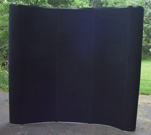 5-panel black fabric 7.5’ tradeshow booth by arise with case for sale