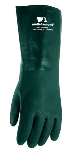 Wells lamont 167l heavyweight pvc coated work gloves with gauntlet cuff and cott for sale
