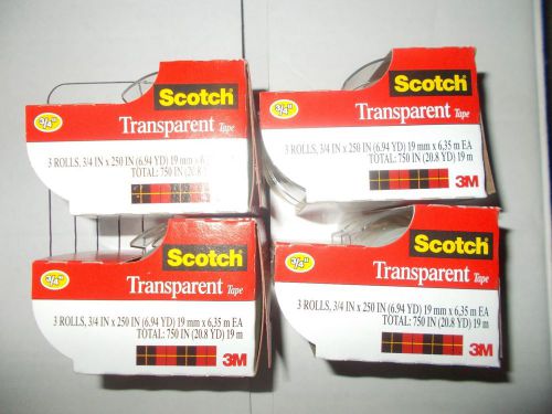 Scotch Transparent 3/4&#034; Tape 12 Rolls