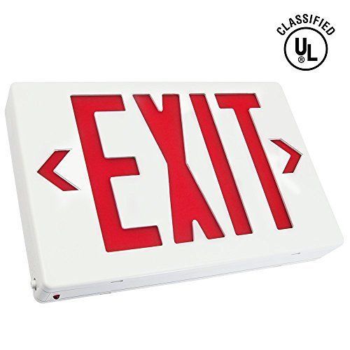 AC 120V/277V Single/Double Face LED Exit Sign - Red Letter UL-Classified with -