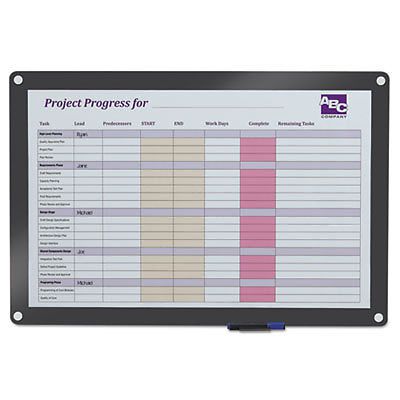 Clarity Custom Print Glass Dry Erase Board, 36 1/2 x 24-1/2, Gray Frame, 1 Each