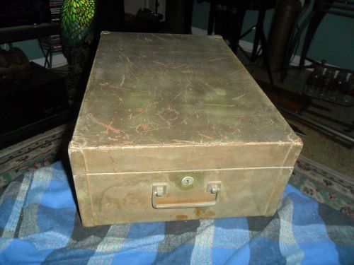 Vintage GLOBE WERNICKE STEEL FILE BOX W/ Patina &amp; Paint