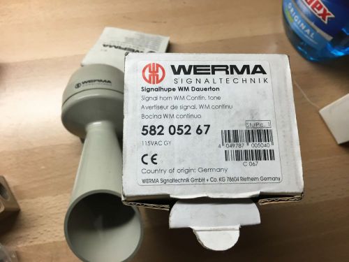 WERMA  SIGNAL HORN 582 052 67, WALL MOUNTING, CONTINUOUS TONE, 115V AC