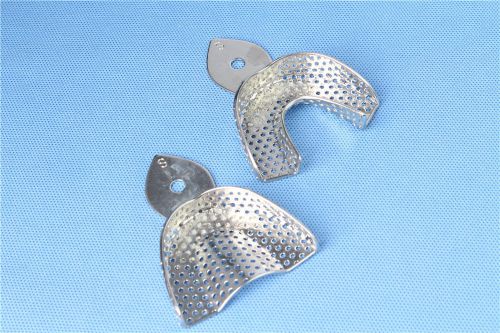 Dental impression trays stainless steel tray perforated upper lower autoclavable for sale