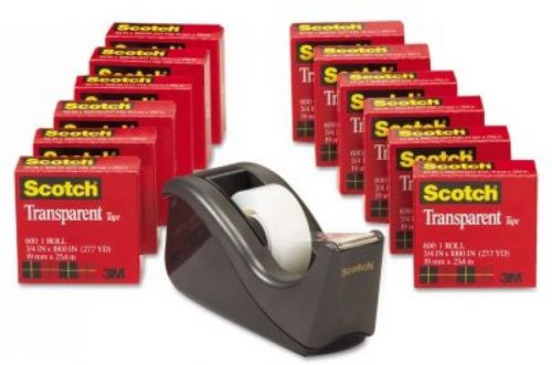 Scotch - transparent tape dispenser value pack, 1 core, black - 12/packscotch for sale