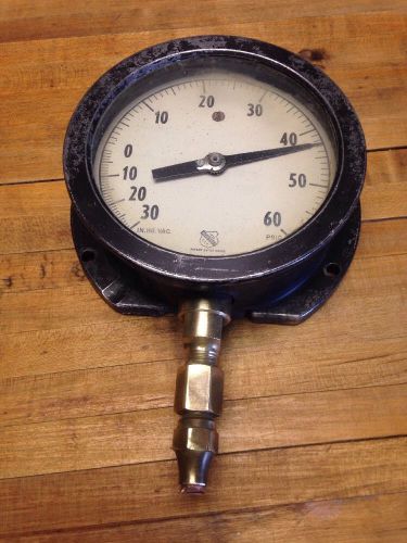 Vintage Cast Aluminum Pressure Gauge Ashcroft Brass Fitting  Steampunk