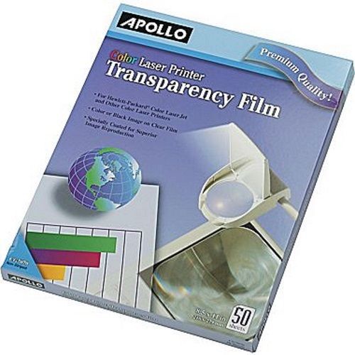 Apollo® Color Laser Jet Printer and Copier Transparency, 50 Sheets, 8.5” x 11”