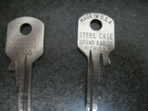 2 (TWO) factory cut  STEELCASE cabinet key  S-100
