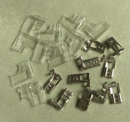 10pcs 6.3mm right angle flag l type crimp terminal spade connector w clear cover for sale