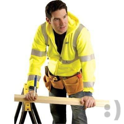Occunomix class 3 high visibility hoodie with zipper - 5x-large - yellow for sale