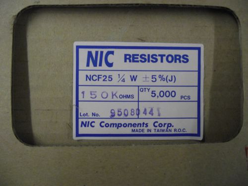 (1) 5000 count reel  150K ohm .25 watt 5% Resistors