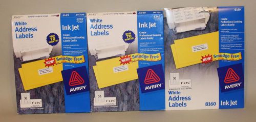 3000 avery 6245 8160 white 1 x 2-5/8 inch inkjet ink jet address labels in boxes for sale