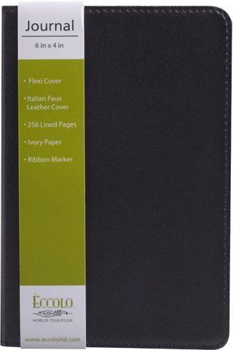 Eccolo world traveler simply black lined journal, 8 x 10-inch for sale