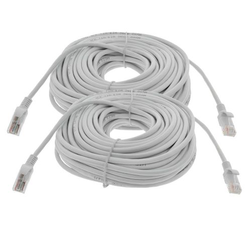 R-Tech Cat5 Ethernet Cable RJ45 For Networking Use- 65 ft White- 2 Pack