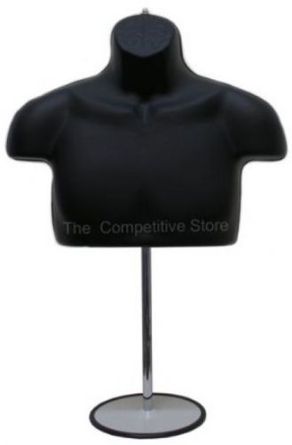 Black male upper torso mannequin form w/ metal base - countertop display for sale