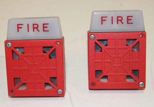 Pair of wheelock 7004t-115 fire alarm horn strobe light for sale