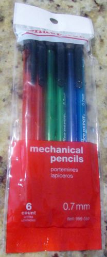 Office Depot HB Mechanical Pencils, 0.7 mm, Assorted Color Barrels, Pack Of 6