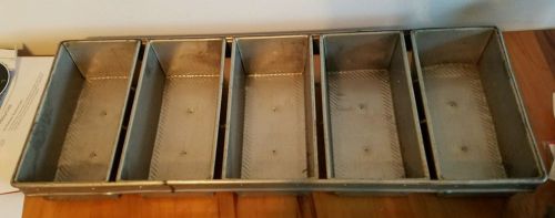 &#034;EKCO&#034; H.D. COMMERCIAL STRAPPED BREAD BAKING 5 LOAVES SETS 11&#034;x5.5&#034;