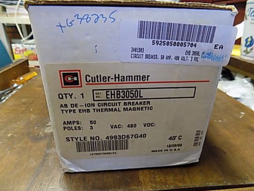 Brand New Cutler Hammer EHB3050L 50 AMPS 3 POLE VAC480 40C  Breaker