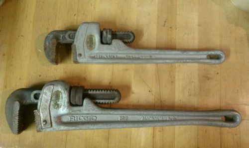 Ridgid aluminum pipe wrench lot 814 818  14 18 inch usa for sale