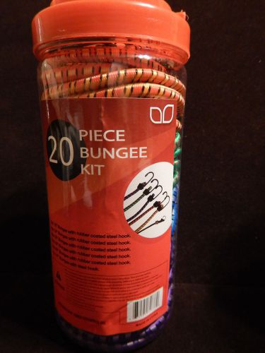 20 PC Bungee Cord Kit Assorted Size 10 18 24 30 36 48&#034; Rubber Coated Steel Hooks