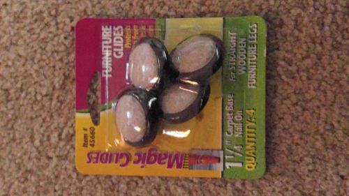 New in package magic sliders 4 pack 1-1/4&#034; magic glides carpet base # 45660 for sale