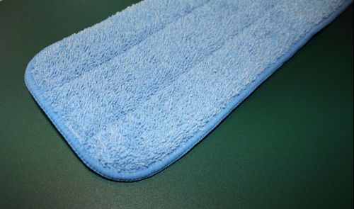 Blue Microfiber Mop Pads 17&#034; Velcro Back, Machine Washable, Use Wet/Dry (6 Pack)