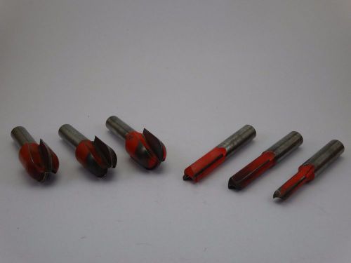 Various Red Router Bits - 6 total
