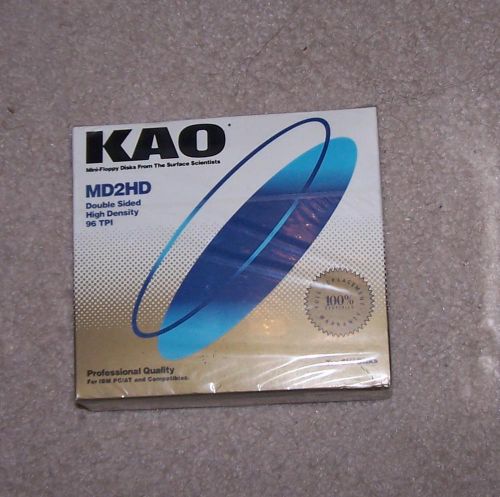 NEW SEALED BOX KAO MD2HD Double Sided High Density 5.25 Floppy Disks-10 DISK