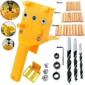 Woodworking Doweling Jig Drill Guide Wood Dowel Drill Hole Tool Kit 6 8 10 MM