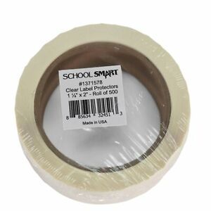 School Smart Vinyl Label Protectors, Round Corner Rectangle, 1-1/2 x 2 Inches...