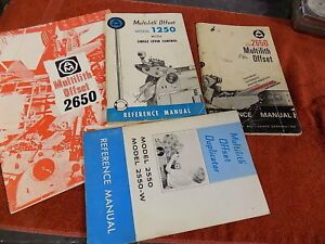 4 Original Multilith offset 1250 &amp; 2650 Reference Manual books