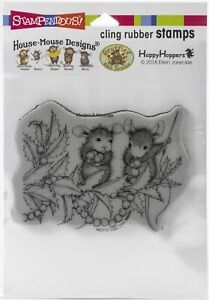 Stampendous House Mouse Cling Stamp-Stringing Berries