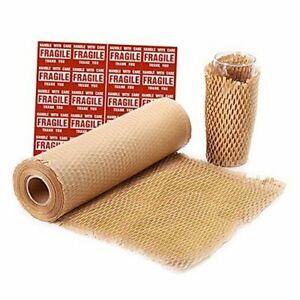 Packaging Paper Honeycomb Cushioning Wrap Roll Perforated 12&#034;x128&#039; Natural