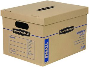 Bankers Box SmoothMove Classic Moving Boxes, Tape-Free Assembly, Easy Carry 15 x