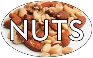 500 per roll NUTS 2&#034; Oval Food Label Stickers