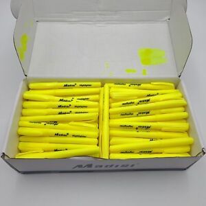 Madisi Highlighters Chisel Tip Fluorescent Yellow Bulk Pack 144-Count
