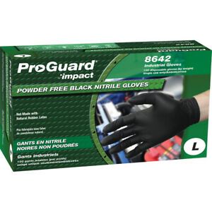 ProGuard Disposable Black Nitrile General Purpose Gloves Large CASE OF 1000