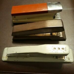 3 vintage antique staplers (1)ACCO 20 (2) Swingline 747(3)Vintax Farbercast fr17
