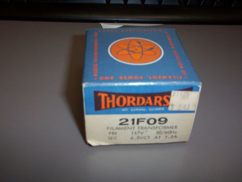 THORDARSON 21F09 FILAMENT TRANSFORMER 6.3 V CT 1.2 amps