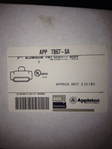 Appleton 2&#034; tb 67 conduit body or fitting for sale