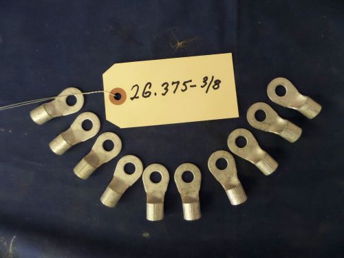 10) 2 gauge battery / welding / electrical cable tinned copper lugs .375 / 3/8&#034; for sale