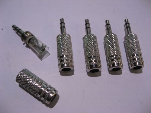 Lot of 5 Provo A218 Audio Stereo Male Plug w. Knurled Metal Housing - NOS