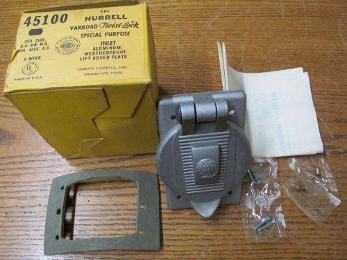 New nos hubbell 45100 inlet receptacle variload twistlock 30a 250v ac/dc for sale